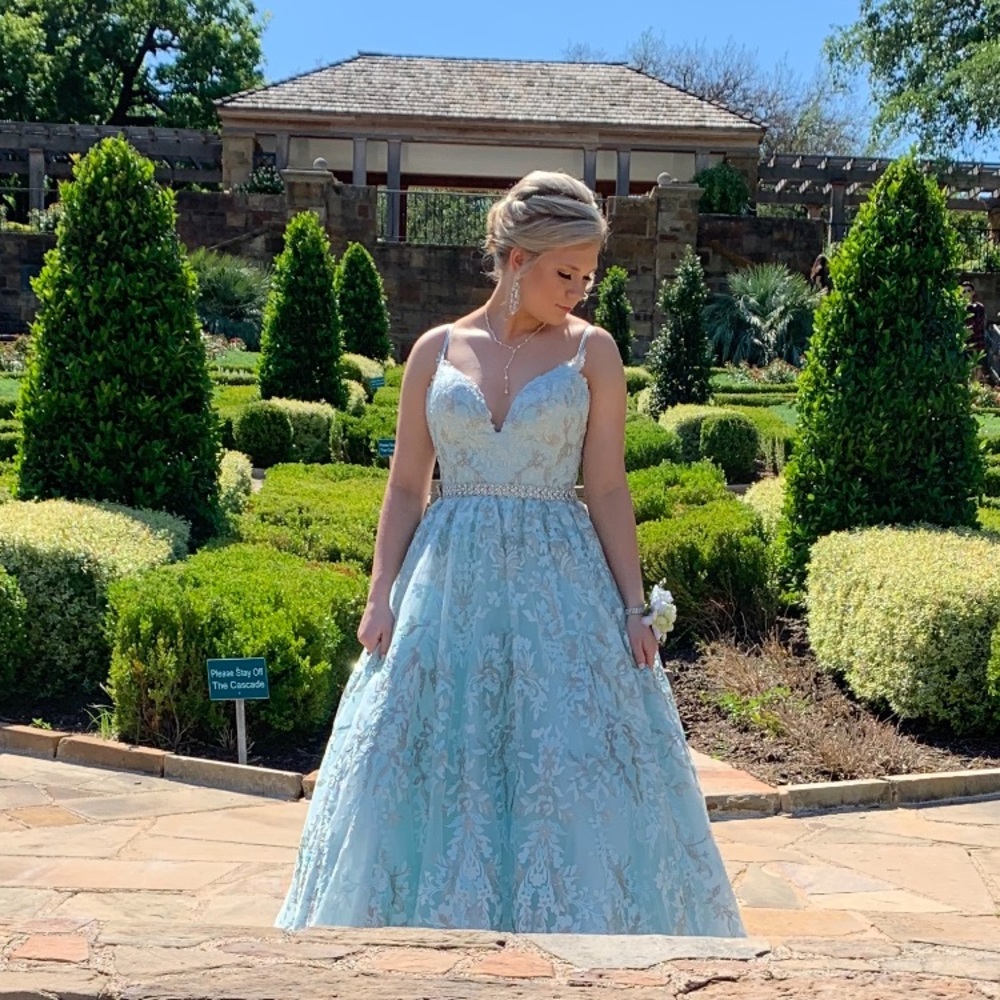Sherri Hill Blue Ballgown 52759